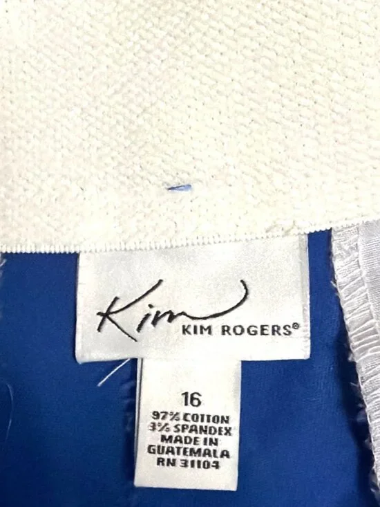 Kim Rogers Womens Blue Cotton Stretch Bermuda Shorts Size 16 - Picture 3 of 6